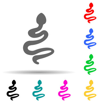 silhouette of a snake multi color style icon. Simple glyph, flat vector of zoo icons for ui and ux, website or mobile application