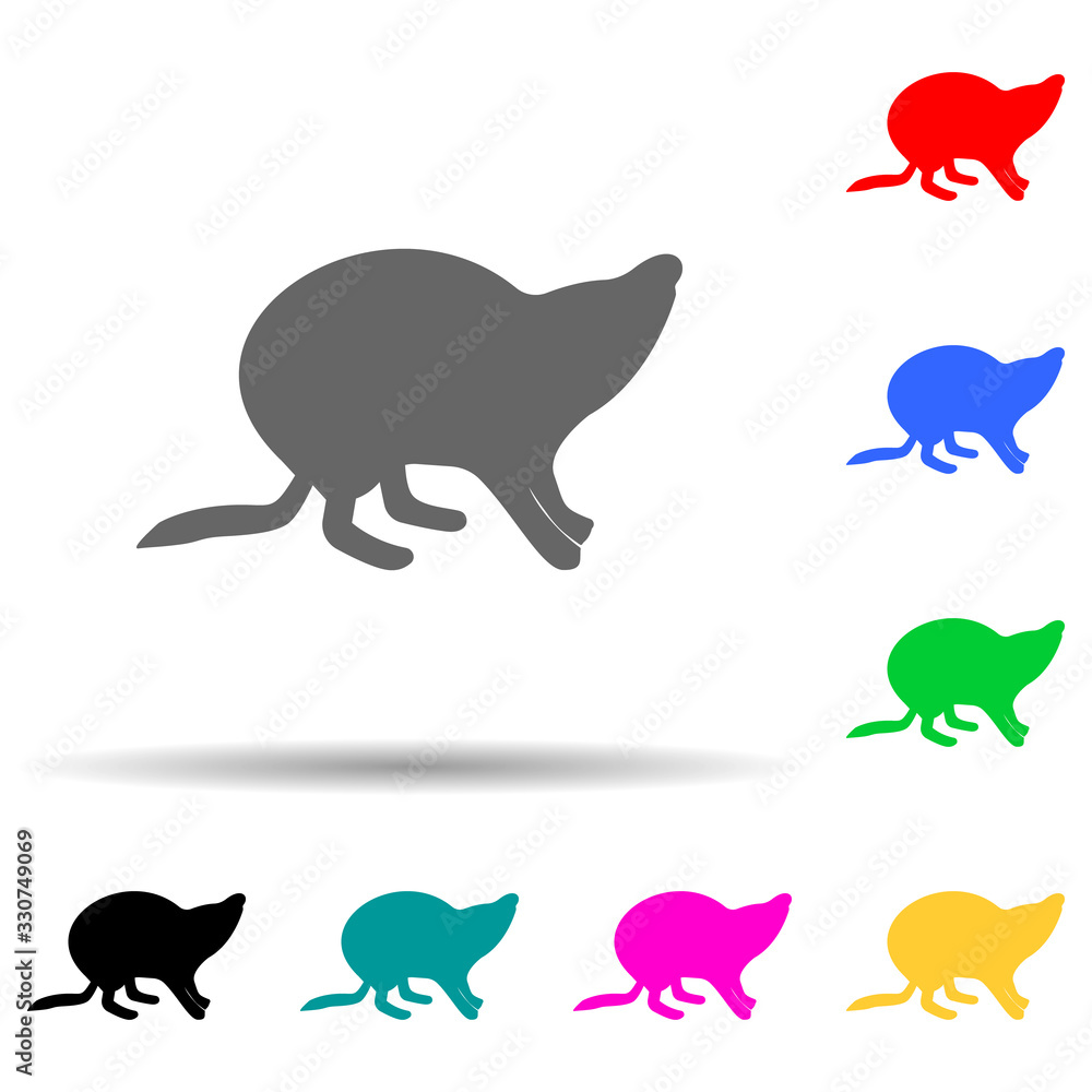 Poster beaver silhouette multi color style icon. simple glyph, flat vector of zoo icons for ui and ux, webs