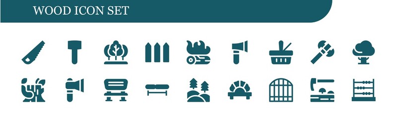 wood icon set