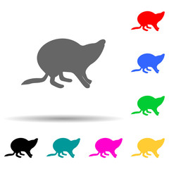 Beaver silhouette multi color style icon. Simple glyph, flat vector of zoo icons for ui and ux, website or mobile application