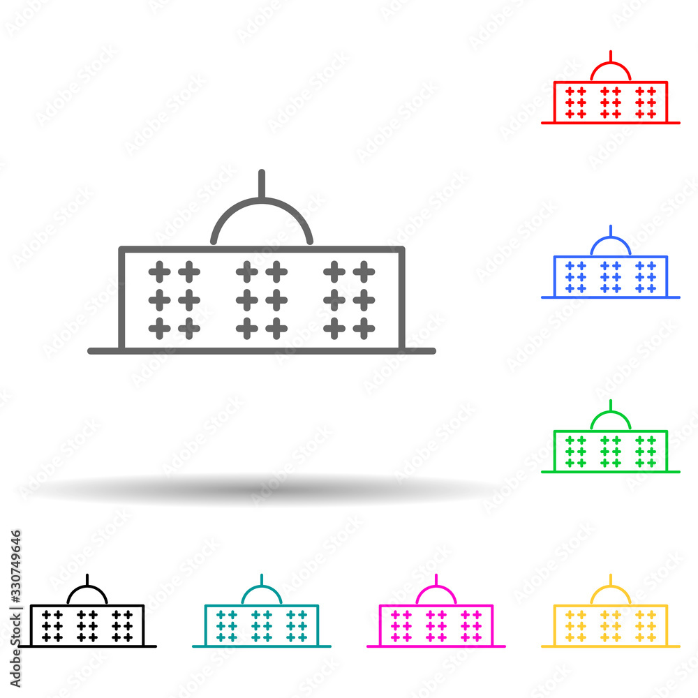 Poster building multi color set icon. simple thin line, outline vector of building icons for ui and ux, web