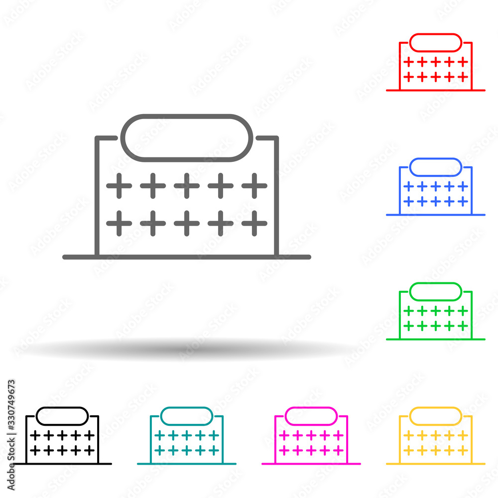 Poster building multi color set icon. simple thin line, outline vector of building icons for ui and ux, web