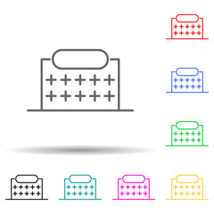 Building multi color set icon. Simple thin line, outline vector of building icons for ui and ux, website or mobile application