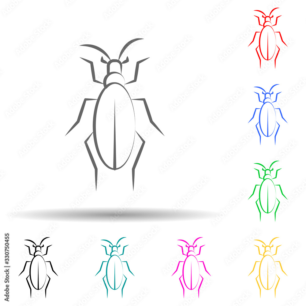 Poster desert insect, beetle multi color set icon. simple thin line, outline vector of desert icons for ui 