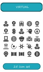 Modern Simple Set of virtual Vector filled Icons