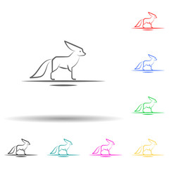 Desert fox, animal multi color set icon. Simple thin line, outline vector of desert icons for ui and ux, website or mobile application