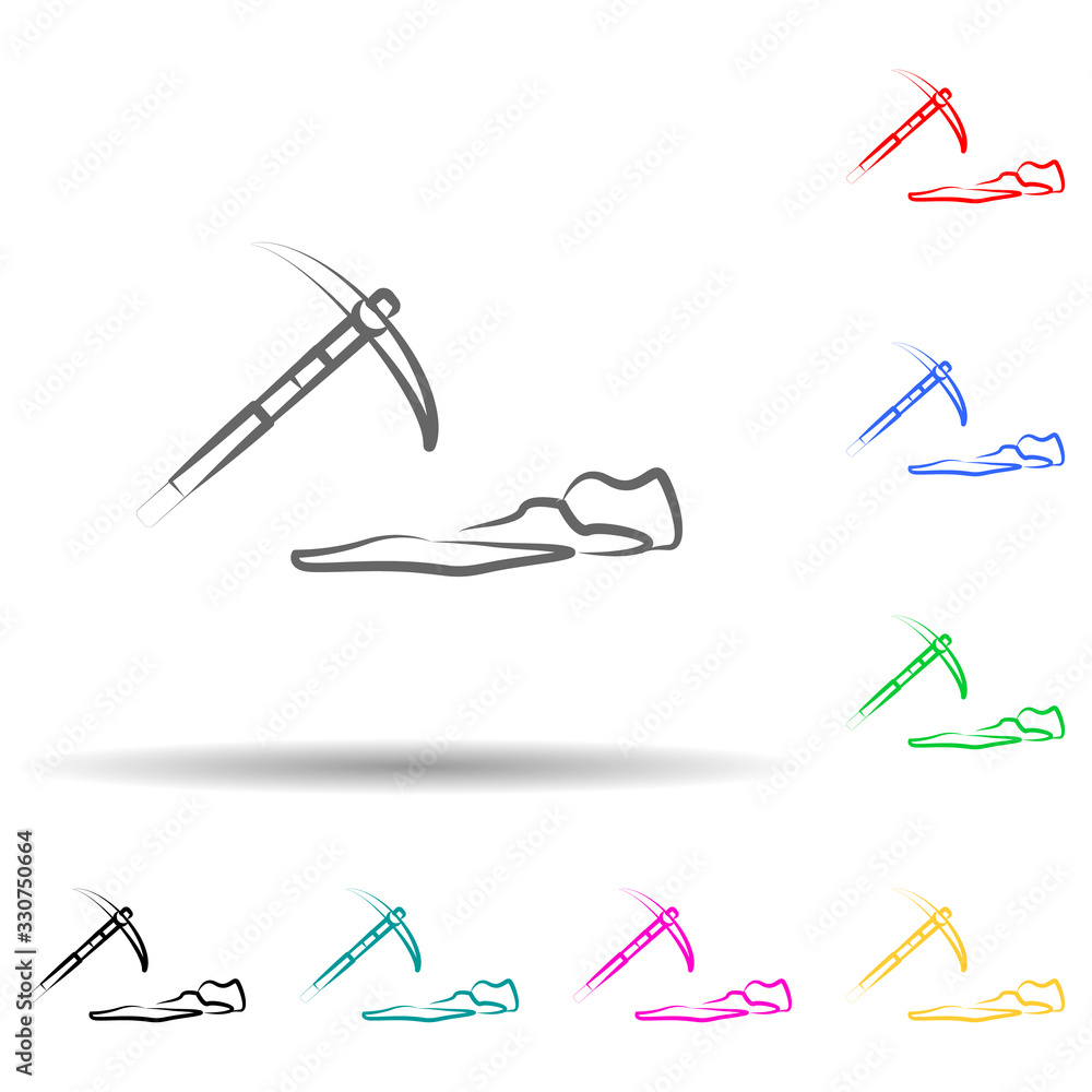 Poster pick, tool multi color set icon. simple thin line, outline vector of desert icons for ui and ux, web