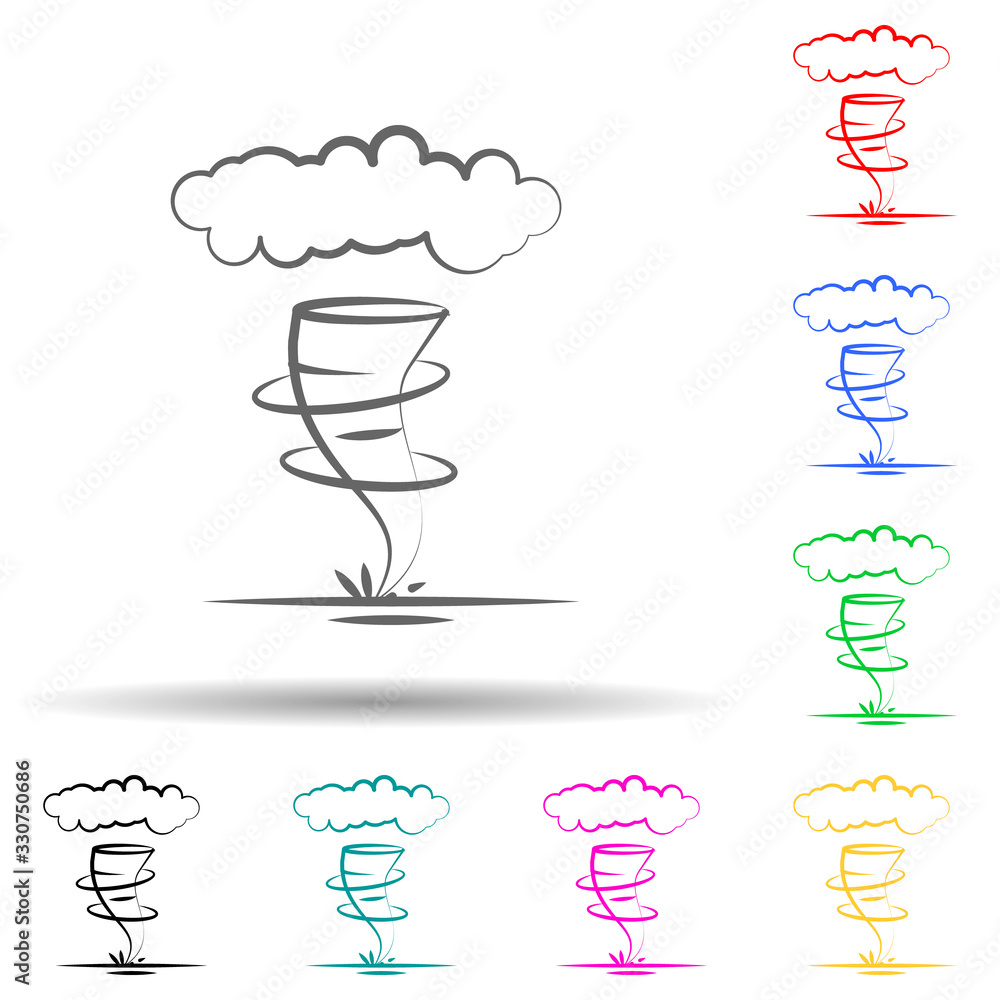 Poster sandstorm, desert multi color set icon. simple thin line, outline vector of desert icons for ui and 