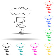 Sandstorm, desert multi color set icon. Simple thin line, outline vector of desert icons for ui and ux, website or mobile application