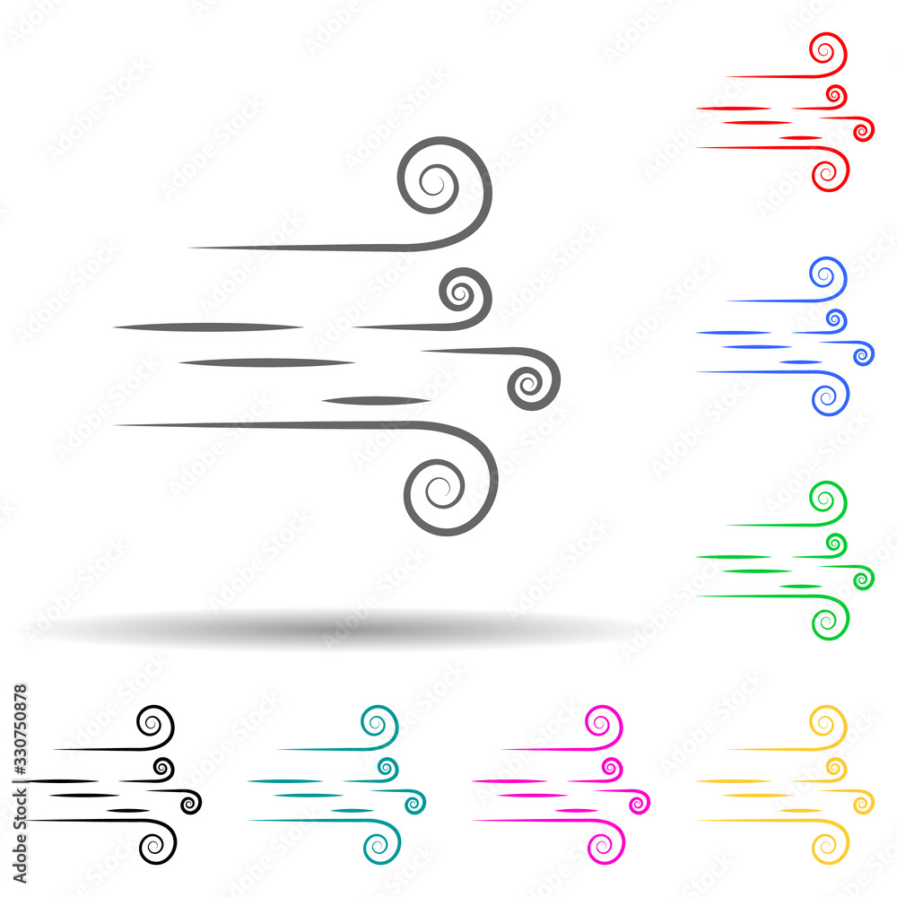 Poster wind, desert multi color set icon. simple thin line, outline vector of desert icons for ui and ux, w