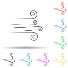 Wind, desert multi color set icon. Simple thin line, outline vector of desert icons for ui and ux, website or mobile application