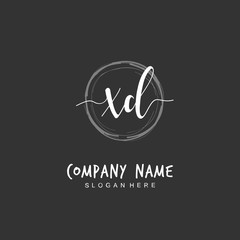 Fototapeta premium Handwritten initial letter X D XD for identity and logo. Vector logo template with handwriting and signature style.