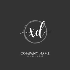 Handwritten initial letter X D XD for identity and logo. Vector logo template with handwriting and signature style.