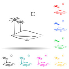 Obraz premium Wind energy multi color set icon. Simple thin line, outline vector of landspace icons for ui and ux, website or mobile application