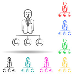 Gang, criminal, godfather, mafioso multi color set icon. Simple thin line, outline vector of mafia icons for ui and ux, website or mobile application