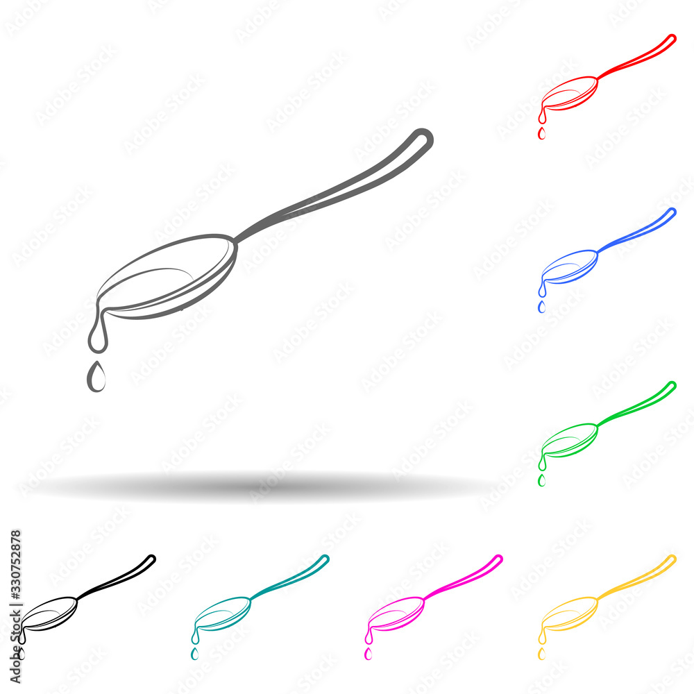 Poster drop, olive, oil multi color set icon. simple thin line, outline vector of oliver icons for ui and u