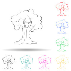 Grove, olive, leaf multi color set icon. Simple thin line, outline vector of oliver icons for ui and ux, website or mobile application