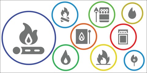 Fototapeta premium ignite icon set