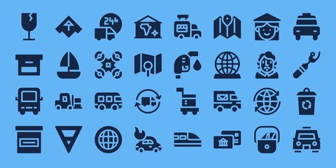 transport icon set