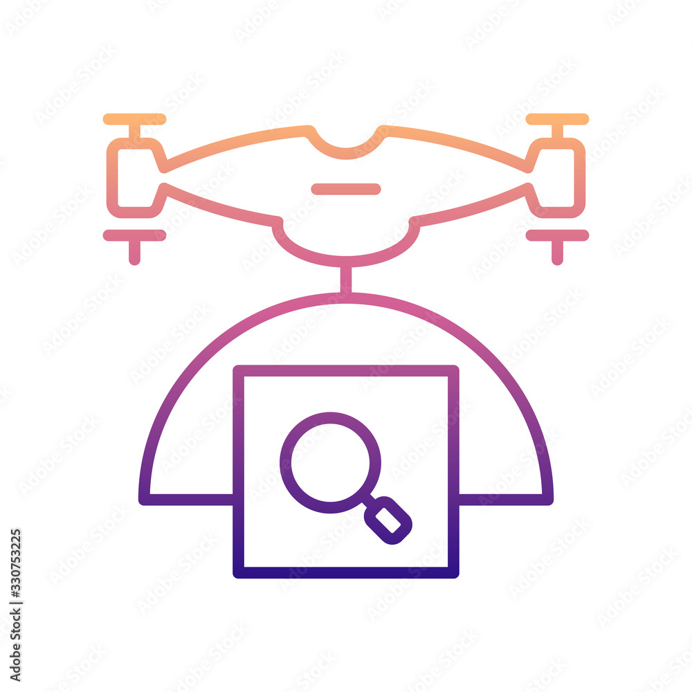 Poster drone with parcel nolan icon. simple thin line, outline vector of drones icons for ui and ux, websit