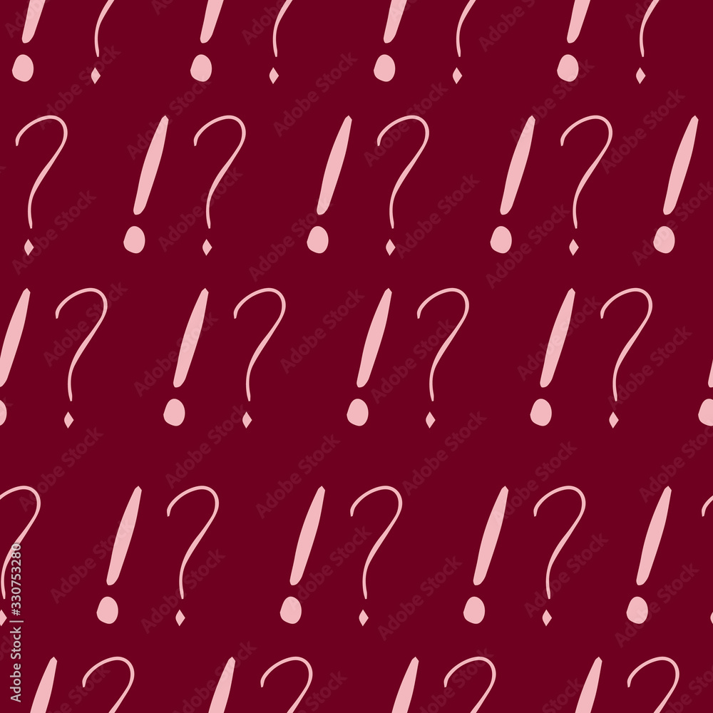 Fototapete question marks and exclamation mark seamless pattern. vector sketch question marks and exclamation m