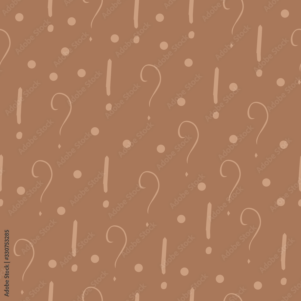 Fototapete Question marks and exclamation mark seamless pattern. Vector sketch question marks and exclamation mark background