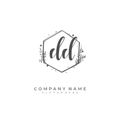 Handwritten initial letter D DD for identity and logo. Vector logo template with handwriting and signature style.