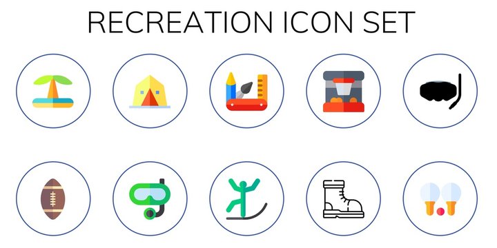 recreation icon set
