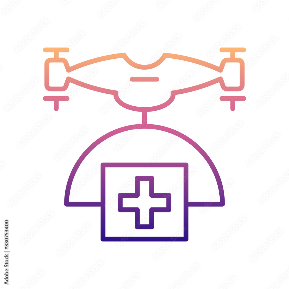 Poster drone with medicines nolan icon. simple thin line, outline vector of drones icons for ui and ux, web