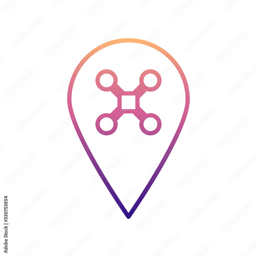 Aufkleber pin drone nolan icon. simple thin line, outline vector of drones icons for ui and ux, website or mob
