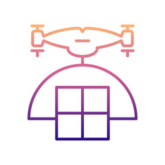 drone with parcel nolan icon. Simple thin line, outline vector of Drones icons for ui and ux, website or mobile application