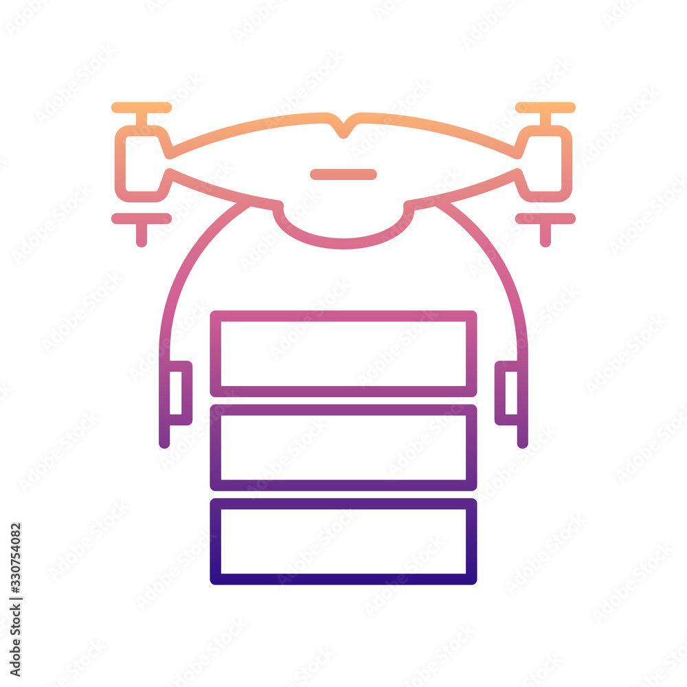 Poster drone with parcel nolan icon. simple thin line, outline vector of drones icons for ui and ux, websit