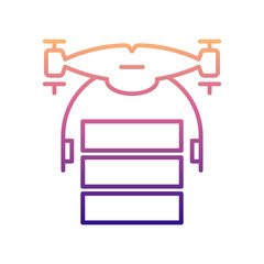 drone with parcel nolan icon. Simple thin line, outline vector of Drones icons for ui and ux, website or mobile application