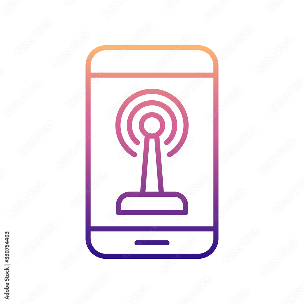 Poster radio wave in the phone nolan icon. simple thin line, outline vector of drones icons for ui and ux, 