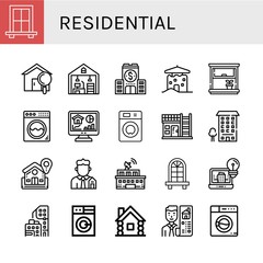 Set of residential icons