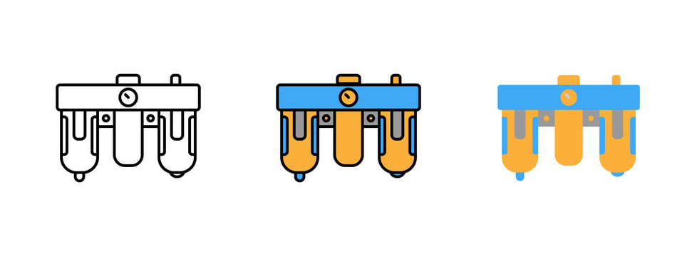 frl combination icon set isolated on white background for web design