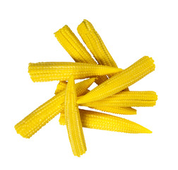 Small corn isolated on white background	