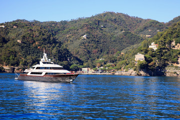 Obraz premium Portofino (GE), Italy - June 01, 2017: Coastline near Portofino, Genova, Liguria, Italy