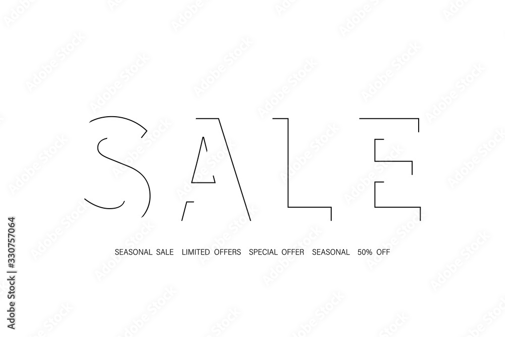 Canvas Prints sale banner or poster, isolated. big word sale on white background. sale text. vector illustration