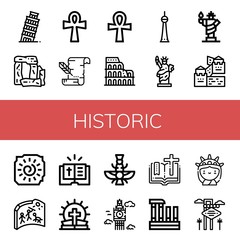 Set of historic icons