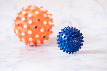 Shot of microscope virus close up. Coronavirus concept.