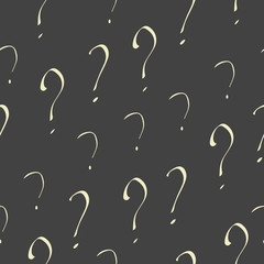 Question mark vector seamless pattern. Hand drawn sketch. FAQ button. Asking questions. Ask for help