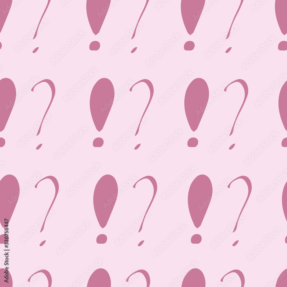 Fototapete question marks and exclamation mark seamless pattern. vector sketch question marks and exclamation m