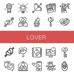 lover simple icons set