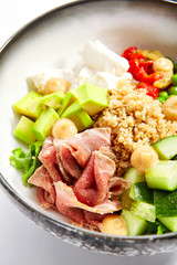 Couscous with beef and cut vegetables