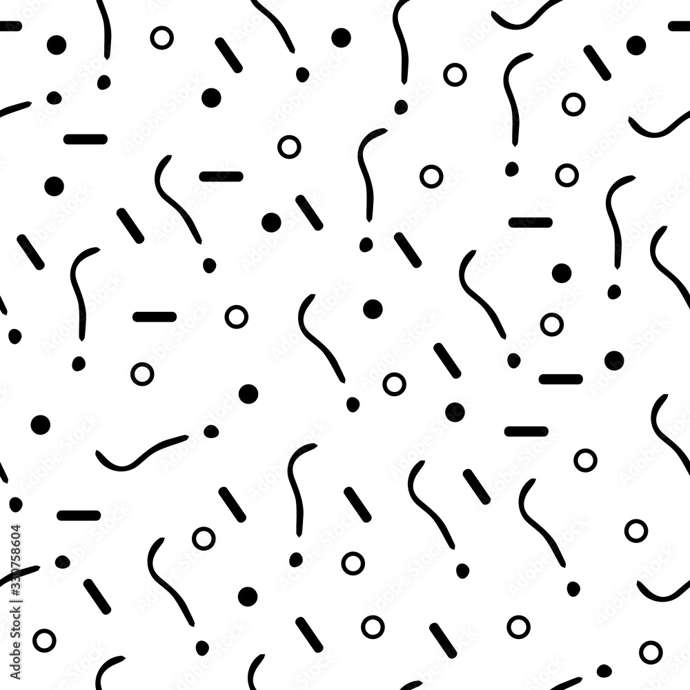 Poster exclamation mark seamless pattern on white background. hand drawn vector elements.vector sketch ques