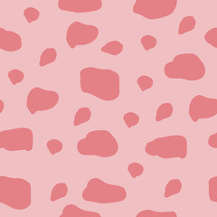 Cow skin texture, spot repeated seamless pattern Vector. Animal print dalmatian dog stains.