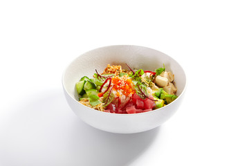 Poke with tuna and noodles