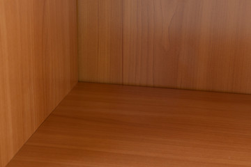wooden shelf in wardrobe geometry lines and angles shapes wood material textured surface furniture background object