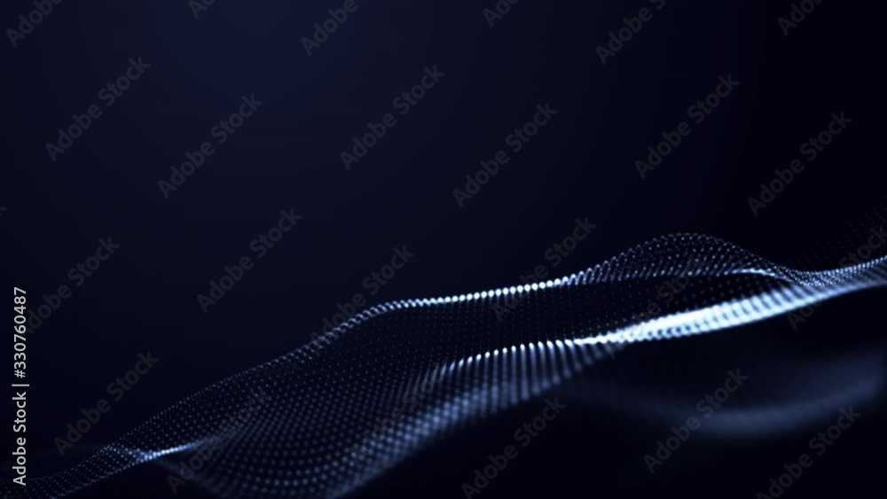 Fototapete Footage of wave of data in cloud computing network in visualize